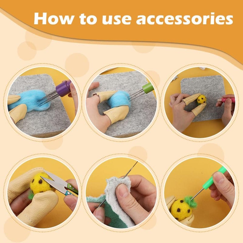 SOCNITC 99 Pcs Needles Felting Tools Needles Wool Felting Soft Needle Felting Pad with 3 Sizes Felting Needles for Needle Felting Craft DIY - Image 5